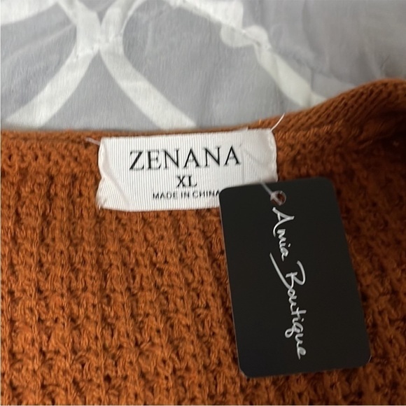 size XL Zenana brown cardigan with pockets - Picture 5 of 7